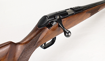 An exceptionally streamlined receiver is accompanied by a pear-shaped bolt knob extending well away from the stock for easy grasping. A 60-degree bolt throw assures the knob will clear a scope’s ocular lens.